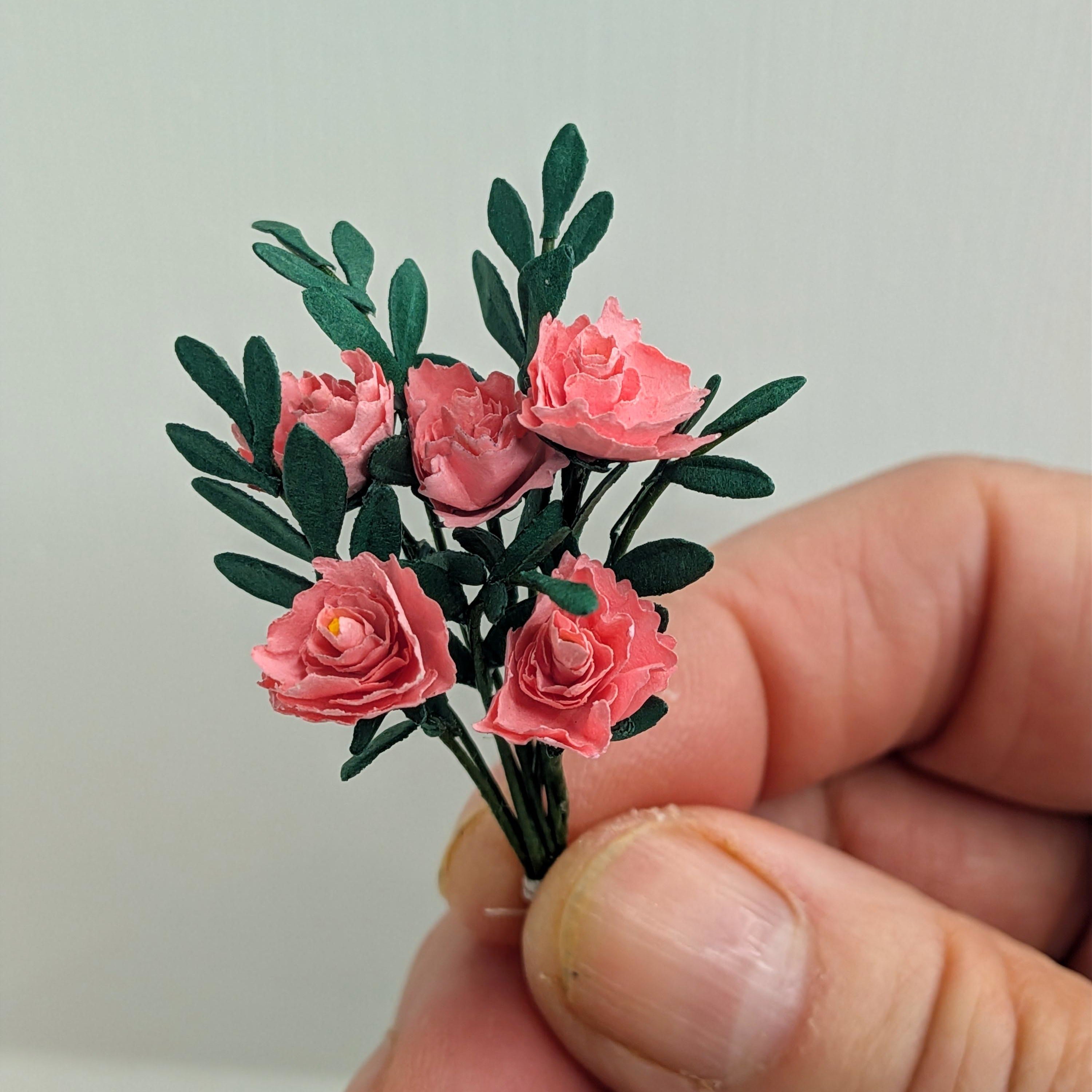 Kitten Kit 1/12 scale bunch of peonies with foliage