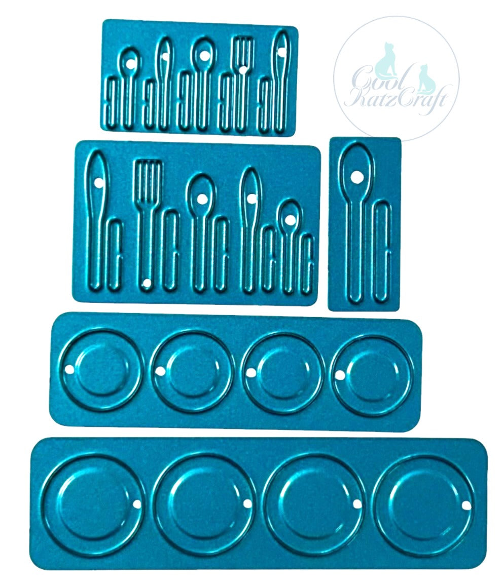 Miniature Plate & Cutlery Set for 12th & 24th scales