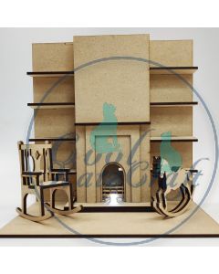 1:12 scale Fireplace scene